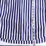 J.Crew Tunic in bold stripe cotton poplin top blue white size small collarless Photo 11