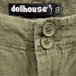 Dollhouse Linen Blend  Olive Green Raw Hem Casual Crop Beach Pants Juniors Size 9 Photo 13