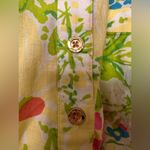 Lilly Pulitzer  MD Blue Eyed Girl Print Roll Tab Shirt Shirt Dress Tropical Beach Photo 3