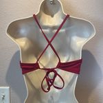 Xhilaration  Burgundy Red Lace High Neck Bikini Halter Top Medium Photo 4