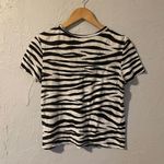 ALC Frank A.L.C. Bambina 100% Cotton Black and White Zebra Print Tee Photo 1