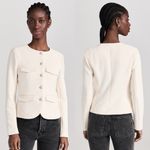 Veronica Beard  Kensington Knit Button Jacket Ivory Sz L Photo 8