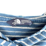 The North Face  women's size medium blue white‎ striped hooded top shirt Photo 4