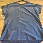 Ecru  Black Silk Jersey Knit Tee T-Shirt Mix Media Short Sleeve Size Small Photo 4