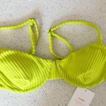 ANDIE The Bermuda Top Ribbed Terry Neon Lemon Size Small Photo 2