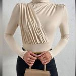 NWOT Mock Neck Ruched Bodysuit Photo 10