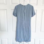 ZARA  Woman Ruched Powder Blue Satin Effect Split Front Blouse Photo 5
