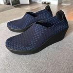 Steven By Steve Madden Women Betsi Navy Blue Woven Platform Wedge Shoes Size 10 Photo 1