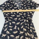 J.Crew Factory Cheetah Novelty Print V-Neck Short Sleeve Wrap Mini Dress Size 4 Photo 15