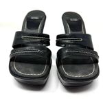 Stuart Weitzman black leather wedge slides, made in Spain, size 8.5AA Photo 4