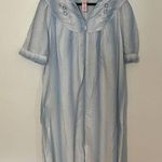 secret treasures  Vintage Blue Striped embroidered  Chemise Nightgown house dress Photo 0