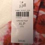J.Jill NWT Pure Jill Ballet Sleeve Tunic Floral TShirt Cream Pink Scoop Size PXL Photo 3