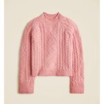 J.Crew Cable-knit Rollneck™ Sweater in Supersoft Yarn Heather Dusty Rose Pink M Photo 3