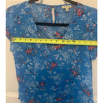 Lily White  Floral Blouse size M Top Blue Photo 4