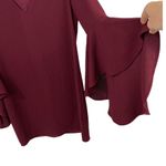 Charles Henry  Bell Sleeve Maroon Dress Size XS Photo 5