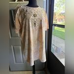Vintage Art Wear puff paint celestial charm tie dye tunic tshirt dress, size OS Gold Photo 2