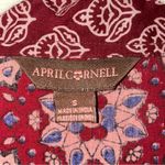 April Cornell Size S Boho Maxi Dress Red Sleeveless Vacation Dark Cottage Photo 4