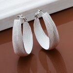 Classic 925 Sterling Silver Hoop Earrings Pierced Ear Jewelry for Women Photo 6