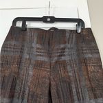 Lafayette 148 New York Metallic Bronze Black Ankle Length Pants Business Casual Brown Size 10 Photo 3
