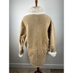 Wilson's Vintage Tan Suede Faux Shearling Lined Duffle Coat Jacket Warm Winter Size M Photo 1