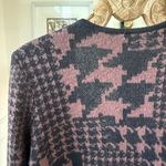 I.N. Studio Longline Brown Black Houndstooth Cardigan L Size L Photo 3