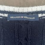 Brandy Melville cable knit sweater vest. Color- Navy with white trim. Size/ O/S Photo 2