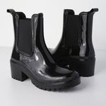 Black Vinyl Ankle Rainboots Size 6 Photo 0