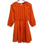 J.Crew  Palermo Mini Sundress Orange Linen Smocked Waist Coastal Resort Wear XS Photo 2
