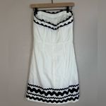 Vineyard Vines Strapless Scalloped & Ric Rac Navy and White Cotton Dress size 4 Photo 4