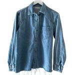 ZARA NWOT  Denim Blue Long Sleeves Button Down Algodon SZ S # 1681 Photo 0