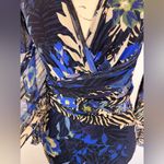 FUZZI Tulle Mesh Floral Bodycon Faux Wrap Dress Size S Photo 2