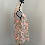 Old Navy Old Navy Floral Henley Tank Top Blouse Medium Coral Tan Pleated Cottagecore Top Photo 1