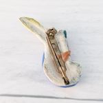Vintage Brooch / Vintage Pin Ceramic Bird / Parrot Brooch Red Photo 8