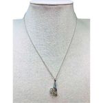 Sterling Silver 925 Peacock Tourmaline Variants CZ 18" Pendant‎ Necklace NWOT Silver Photo 1