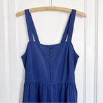 Madewell • Smocked Button-Front Crop Jumpsuit navy blue Nightfall wide leg Photo 2