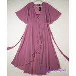 City Chic New! City Chic Enthrall Me Maxi Dress Dusty Rose Pink Wrap Sheer, plus size 16 Photo 2