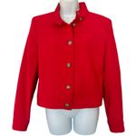 Vintage 90s Kors MIchael Kors Cherry Red Wool Button Front Collared Jacket sz 10 Photo 0