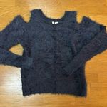 Anthropologie  Moth Gray Fuzzy Boho Chic Coastal Cowgirl Career Preppy Sweater S Photo 4