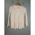 Roller Rabbit Womens Disco Hearts Long Sleeve Pajama Top Rainbow White Photo 1