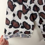 Umgee Leopard Print Knit Top Size 1XL Lightweight Sheer Oversized Slouchy Boho Brown Photo 2