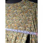 AFRM Long Sleeve Floral Midi Dress with Smocked Waist Yellow Size M Photo 6