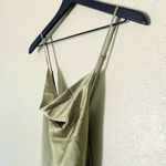 Show Me Your Mumu Verona Cowl Midi Slip Dress Moss Green Luxe Satin Size Small Photo 5
