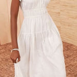 Ulla Johnson  Rissa Ruffle Sleeve Midi Linen Dress In Sand Stripes Photo 0