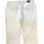 Earl Cropped White Jean Sz. 14X18 Cuff Hem Flap Pockets Stretch Rhinestones Photo 1