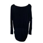 Boston Proper  Black Wide Neck Long Sleeve Tunic Mini Dress Size Small Stretch Photo 1
