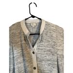 Anthropologie 9-H15 STCL Gray White Short Sleeve Cotton Blend Button Down Jacket Women Sz M Photo 3