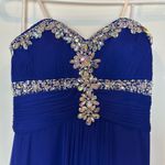 XScape  Formal Prom Dress Floor Length Rhinestone Evening Gown Blue Size 0 Photo 1