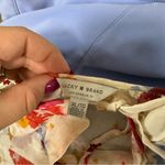 Lucky Brand Floral Flowy Tunic Top Blouse Lightweight Sheer Tie Neck Boho XL Photo 2