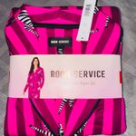 Room service shawl collar pajama set pink stripes with zebra size M Size M Photo 0