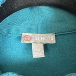 Talbots Women's Medium Teal Quilted Full Zip Jacket Zip Packets Nylon Knit Photo 2